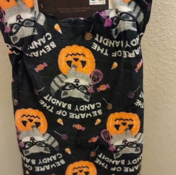 HALLOWEEN Raccoon Throw Blanket TREAT BAG included - Picture 6 of 7